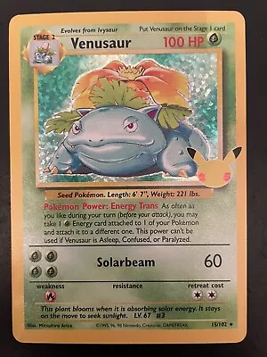 Venusaur Holo Rare - 15/102 Celebrations 25th Anniversary NM • $4.95