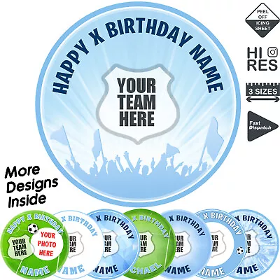 Man City Cake Topper Manchester Decoration Personalised Round Circle Edible • £14.47