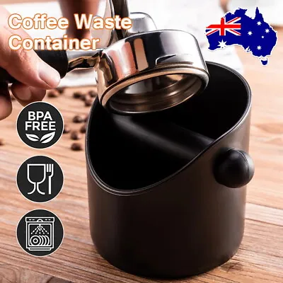 $13.88 • Buy Coffee Waste Container Espresso Grinds Knock Box Tamper Tube Bin Black Bucket AU