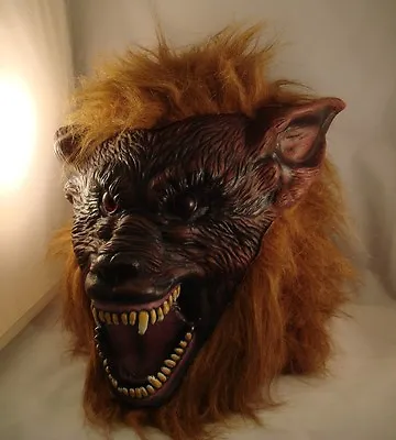 £19.99 • Buy Brown Werewolf Latex Mask Halloween Fancy Dress Scary Wolf Warewolf Dog Scary