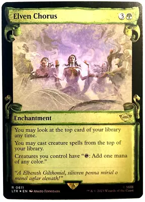 MTG Elven Chorus *SHOWCASE SCROLLS FOIL* The Lord Of The Rings 0611 NM • $8.99