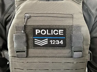 £4.99 • Buy Custom Police ID Tag Morale Patch Hook Backing 100x50mm