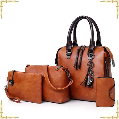 Women Handbag Travel Bag SET Shoulder Leather Tote Purse Pouch Girls Crossbody • $75.90