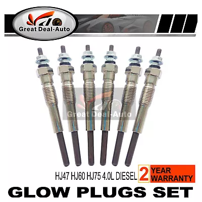 Glow Plug SET For Toyota LandCruiser HJ60 (10/82-88) HJ75 (84-88) 4.0 2H 6cyl • $36