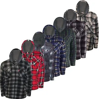 £16.79 • Buy Mens Thick Hooded Lumberjack Padded Shirt Sherpa Fur Lined Flannel Work Jacket