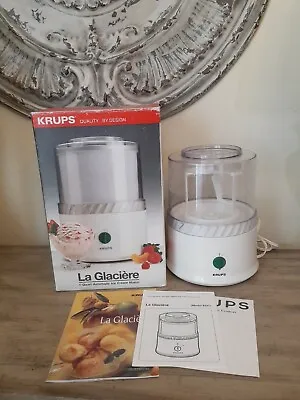 Vtg Krups La Glaciere 1-Quart Automatic Ice Cream Maker 337 White NO Bowl • $27.95