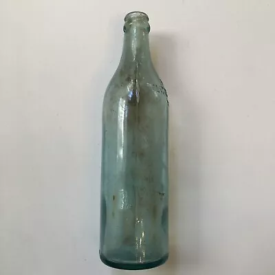 VINTAGE CLICQUOT CLUB TRADE MARK SODA BOTTLE Aqua Embossed Blue • $29.95