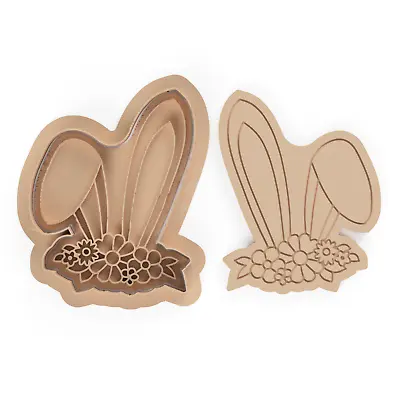 Easter Bunny Ears With Flowers Cookie Cutter And Embosser Stamp • $12.55