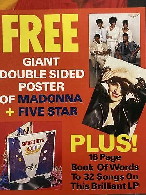 Madonna / Jackson :wet Wet Wet Smash Hits Magazine 1987 - Includes Giant Poster  • £18.95