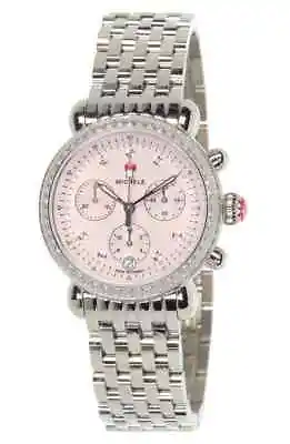 NEW Michele Lilac Light Pink CSX 36 Silver Diamond Watch MWW03C000521 NWT • $999