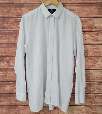 Mens MACGREGOR MACDUFF Dress Shirt White Neck 16.5 Fly Front Long Sleeved Formal • £12.90