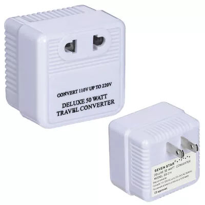 110V To 220V STEP UP VOLTAGE CONVERTER 50W TRANSFORMER US CHARGER PLUG ADAPTER ! • $19.99