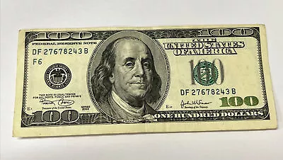 Series 2003 ~ US One Hundred Dollar Bill $100 ~ Atlanta ~ DF 27678243 B • $130