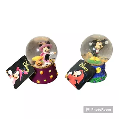 Disney's Dracula Mickey Mouse & Witch Minnie Halloween 3” Snow Globes • $18