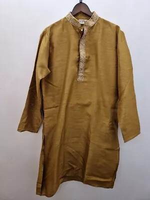 Skavij Size L Brown Mens Kurta Traditional Indian Clothing Pyjama Cg B70 • £7.99