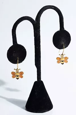 Vintage Fashion Earrings Unsigned - Little Bumble Bees With Enamel • $3.19