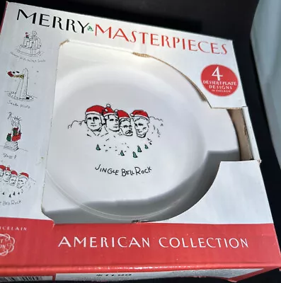 Set Of 4 Merry Masterpieces Art Dessert Plates American First Edition 1999 • $15