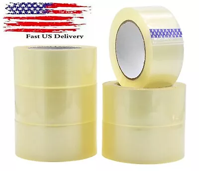 6 ROLLS Carton Sealing Packaging Clear  Packing Tape 2.0 Mil  2 X 55 Yard 165 Ft • $15.95