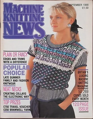 Machine Knitting News Pattern Magazine September 1988 Vintage Ladies Netherlands • £6.99