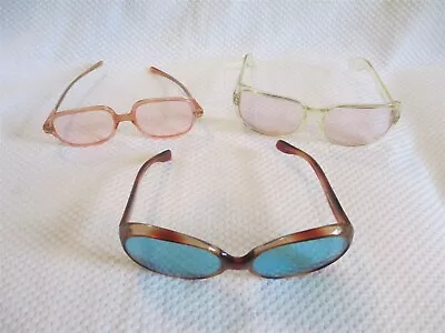 Vintage Lot Of 3 1950 1960 Women's Glasses Large Plastic Joseph Magnin Italy • $19.99