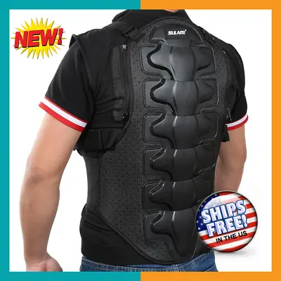 Men Motorcycle Body Armor Vest Jacket Spine Chest Protection Riding Gear Guard • $49.77