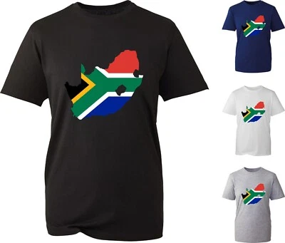 South Africa Map Flag T-Shirt Kruger National Park Cape Town Safari Unisex Top • £11.99