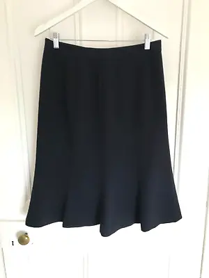 JAEGER Skirt Navy Blue Flared Hem 12 Used / Worn • £1