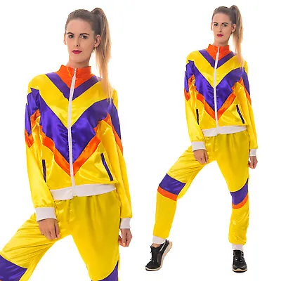 Ladies 80s Shell Suit Fancy Dress 1980's Costume Chav Outfit Scouser Track Suit • £16.99