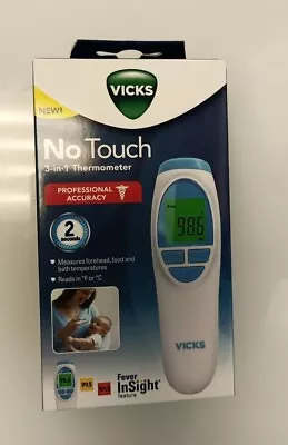 Vicks No-Touch 3 In 1 Thermometer Measures Forehead Food & Bath Temperatures F/C • $10.99