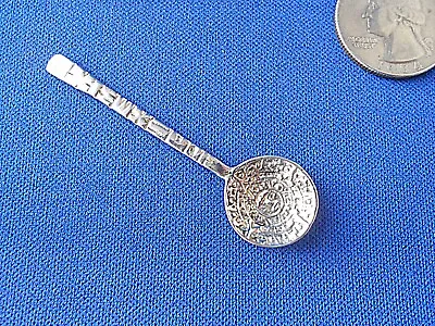 Vtg 925 Sterling Silver Salt Spoon Mexico Aztec Mayan Calendar MC-153 Mexican • $10