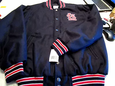 NWT ST. LOUIS CARDINALS MLB Wool Blend Varsity Jacket  Navy Blue Mens Medium • $67.49