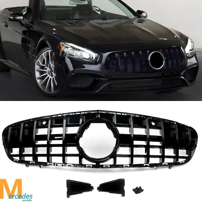 Front Grille Black GT R Style Fit For 2017-2022 Mercedes Benz R231 SL450 SL550 • $152.98