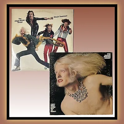 Edgar Winter Group 2x LP Lot They Only Come Out At Night Shock Treatment Vinyl • $11.99