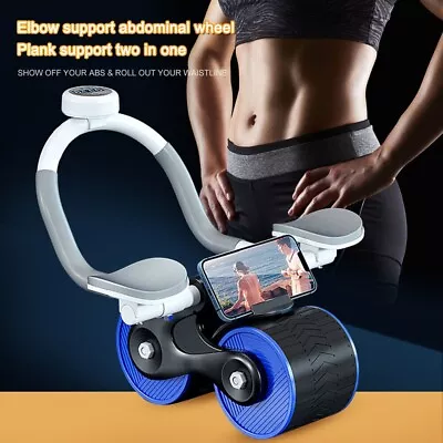 Anti Slip Abdominal Wheel Automatic Rebound Elbow Support Fitness AB Roller Trai • £11.99