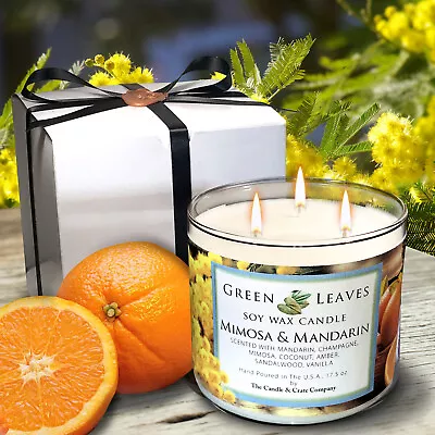 Mimosa And Mandarin Scented Soy Wax Candle Freshly Handmade When You Order! • £21.19