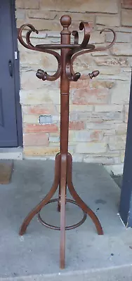 Vintage Mid-Century Modern 50  Child Youth Bentwood Coat Hat Rack Tree Rotating • $95