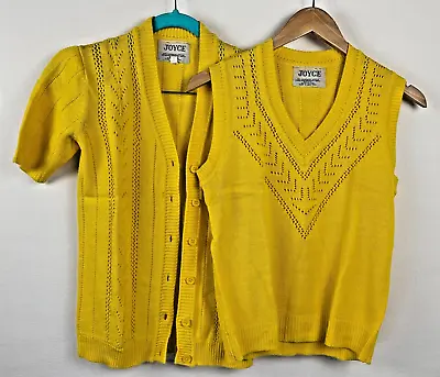 Vintage 70s Ladies Clothing Joyce Vest Shirt Women's Size S Acrylic • $85.48