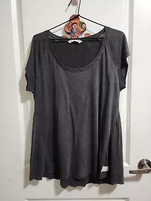 ODD MOLLY Distressed Boat Neck Cotton T-shirt Size 3 Raw Hem • $69