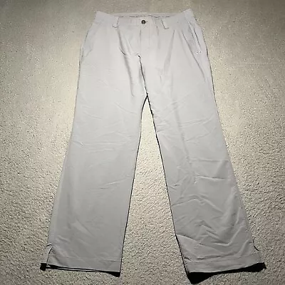 Under Armour Golf Pants Mens 36x30 Gray Performance Flat Front Nylon Blend • $29.99