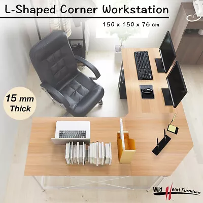 Computer Desk Corner Desk L-Shaped Desk Office Desk Computer Table White Oak • $129.95