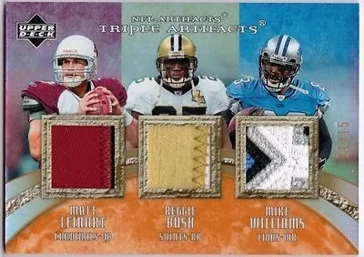 MATT LEINART REGGIE BUSH MIKE WILLIAMS 2007 Artifacts Prime Patch Jersey 11/15 • $65.40