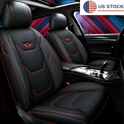 6D PU Leather 5-Seats Car Seat Covers Front+Rear Full Surround Seat Cushions  US • $105.17