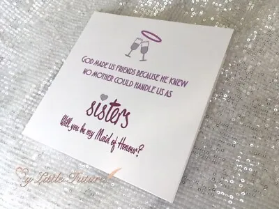 Funny Will You Be My Bridesmaid Maid Of Honour Proposal Card Gift 'sisters' • £1