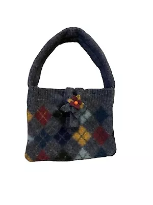 Cork & Kerry Traders Ireland Wool Argyle  Flower Handbag Purse • $29.99