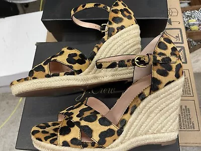 J Crew Espadrille 6.5 Haircalf Cross Strap Wedge • $9.99