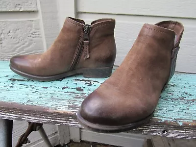 Miz Mooz Zip Bootie DARIUS Ankle Boot EU 36 Womens US 5.5 - 6 Brown Leather Used • $24.99