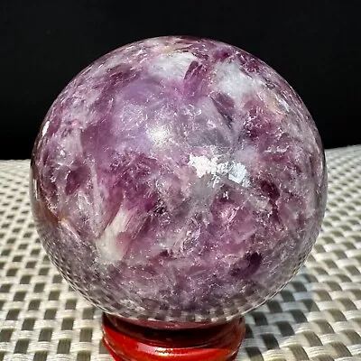 230G RARE ! Marvelous Lepidolite Purple Mica Globe Reiki Crystal Sphere Ball • $0.64