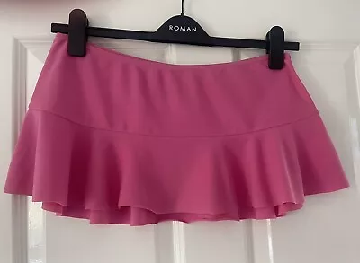 Women’s Pink Swim Skirt Bikini Bottom Brief Swimwear Beach Mini Skirt-size:10/12 • £5