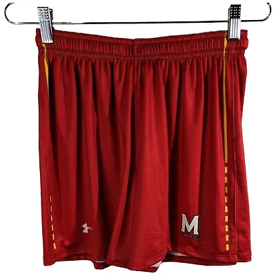 Maryland Terps Lacrosse Shorts Womens Size Small Red Under Armour Terrapins • $38.25