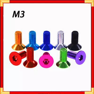 £3.18 • Buy M3 Hex Socket Countersunk Head Flat Head Screw Bolts Aluminum Alloy Metric 3mm